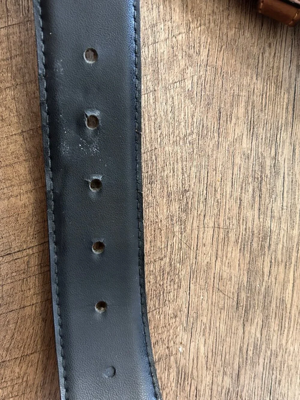 Vintage Lord & Taylor Italian Leather Belt Safari Animal Embossed Western Boho